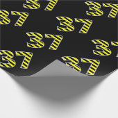 Papier Cadeau Gras, Black & Yellow Stripes 37 Numéro d'événement (Coin)