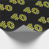 Papier Cadeau Gras, Black & Yellow Stripes 40 Numéro d'événement (Coin)