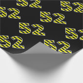 Papier Cadeau Gras, Black & Yellow Stripes 52 Numéro d'événement (Coin)