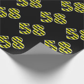 Papier Cadeau Gras, Black & Yellow Stripes 58 Numéro d'événement (Coin)