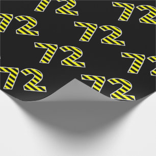 Papier Cadeau Gras, Black & Yellow Stripes 72 Numéro d'événement