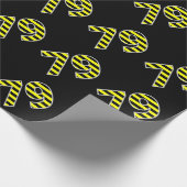 Papier Cadeau Gras, Black & Yellow Stripes 79 Numéro d'événement (Coin)