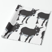Papier Cadeau Gras Donkey Silhouette ferme animal (Déroulé)