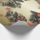 Papier Cadeau Gras Exotic Gold Tropical Island Foliage (Coin)