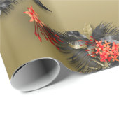 Papier Cadeau Gras Exotic Gold Tropical Island Foliage (Coin rond)