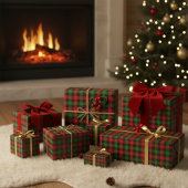 Papier Cadeau Gras Holiday Plaid