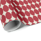 Papier Cadeau Gras moderne Noël Rouge Baubles Festif Chic (Coin rond)