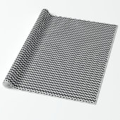 Papier Cadeau Gras noir et blanc Chevron Zig Zag Motif (Déroulé)