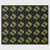 Papier Cadeau Gras, noir et jaune 13 # d'événement (Anniversaire (Plat)