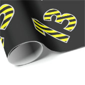 Papier Cadeau Gras, noir et jaune 13 # d'événement (Anniversaire (Coin rond)