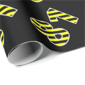 Papier Cadeau Gras, noir et jaune Gris 81 Numéro d'événement (An (Coin rond)