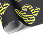 Papier Cadeau Gras, noir et jaune Gris 82 Numéro d'événement (An (Coin rond)