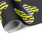 Papier Cadeau Gras, noir et jaune Gris 84 N° d'événement (Annive (Coin rond)