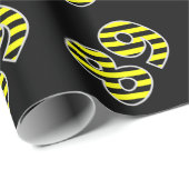 Papier Cadeau Gras, noir et jaune Gris 89 Numéro d'événement (An (Coin rond)