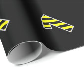 Papier Cadeau Gras, noirs et jaunes 1 Numéro d'événement (Annive (Coin rond)