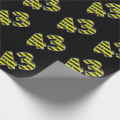 Papier Cadeau Gras, noirs et jaunes 43 N° d'événement (Anniversa (Coin)
