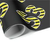 Papier Cadeau Gras, noirs et jaunes 53 N° d'événement (Anniversa (Coin rond)