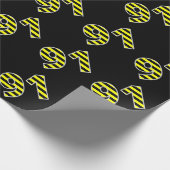 Papier Cadeau Gras, noirs et jaunes 91 N° d'événement (Anniversa (Coin)