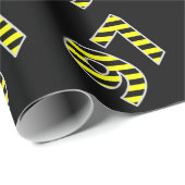 Papier Cadeau Gras, noirs et jaunes 97 N° d'événement (Anniversa (Coin rond)