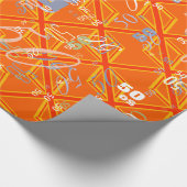 Papier Cadeau Gras orange Union Jack Britanniques Drapeau Swag (Coin)