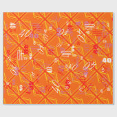 Papier Cadeau Gras orange Union Jack Britanniques Drapeau Swag (Plat)