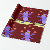 Papier Cadeau Grasshopper violet Jongler amusant Créature (Déroulé)