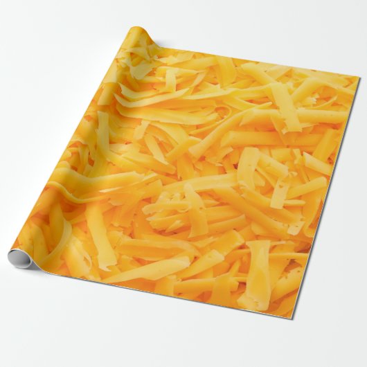 Papier Cadeau grated cheddar cheese top view (Déroulé)