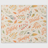 Papier Cadeau Grateful & Thankful Automne Letters (Plat)