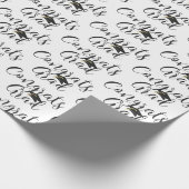 Papier Cadeau GRATIFICATIONS DU Script DE DIPLÔMEMENT GRAD Noir (Coin)