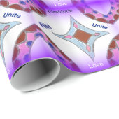 Papier Cadeau "Gratitude Peace Love Unite" Mandala Art Imprimer (Coin rond)