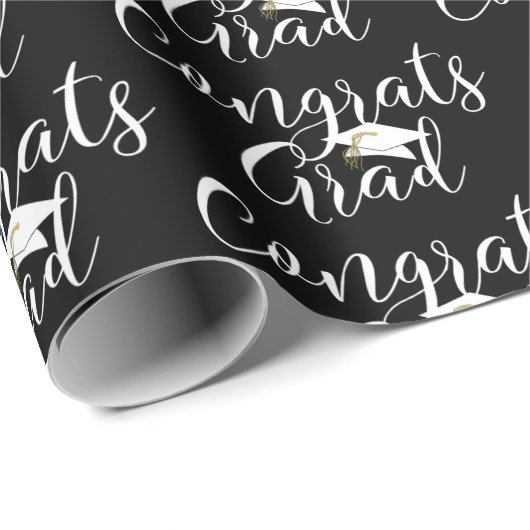 Papier Cadeau GRATUITS GRAD Édition de script noir (Coin rond)