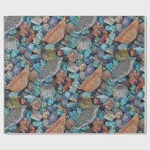 Papier Cadeau Gravier de pierre coloré texture naturelle (Plat)