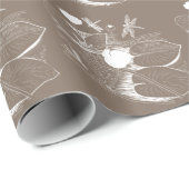 Papier Cadeau Gravure de nénuphars (Coin rond)