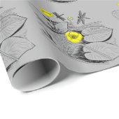 Papier Cadeau Gravure de nénuphars (Coin rond)
