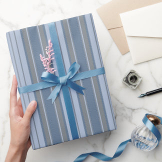 Papier Cadeau Gray Blue Chevron Stripes