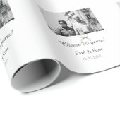 Papier Cadeau Gray bow cheers to 60 years anniversary wedding (Coin rond)