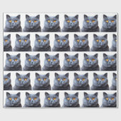 Papier Cadeau Gray cat yellow (Plat)