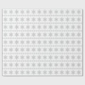 Papier Cadeau Gray Christmas Snowflakes Pattern White Background (Plat)