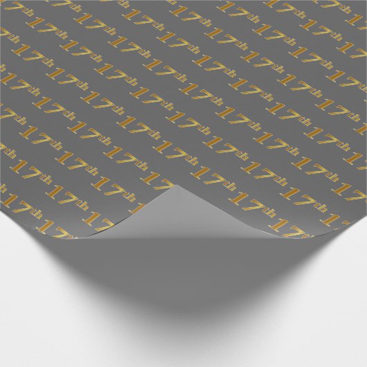 Papier Cadeau Gray, Faux Gold 17e (dix-septième) (Coin)