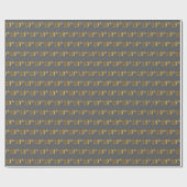 Papier Cadeau Gray, Faux Gold 19th (dix-neuvième) Event (Plat)