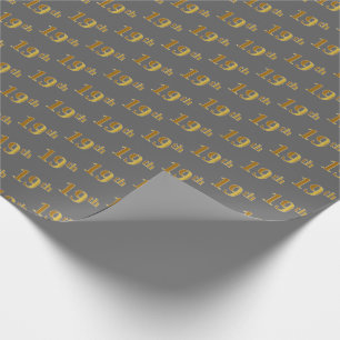 Papier Cadeau Gray, Faux Gold 19th (dix-neuvième) Event