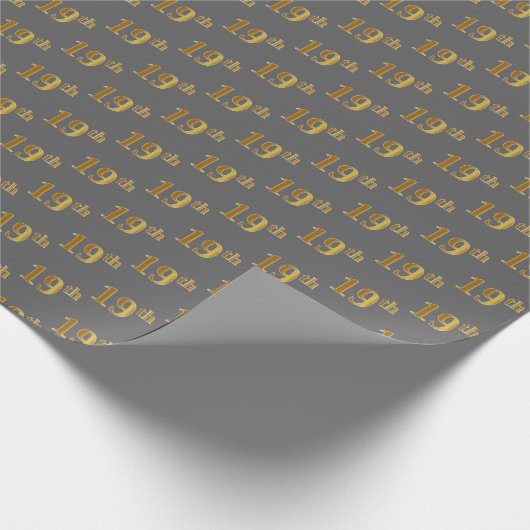 Papier Cadeau Gray, Faux Gold 19th (dix-neuvième) Event (Coin)