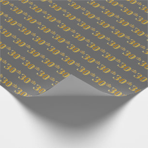 Papier Cadeau Gray, Faux Gold 30e (Trentième) Événement
