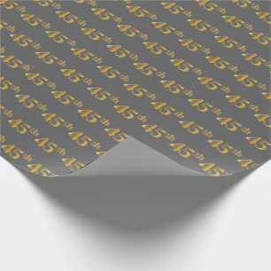 Papier Cadeau Gray, Faux Gold 45e (Quarante-cinquième)
