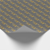 Papier Cadeau Gray, Faux Gold 50th (Cinquantième) Event (Coin)