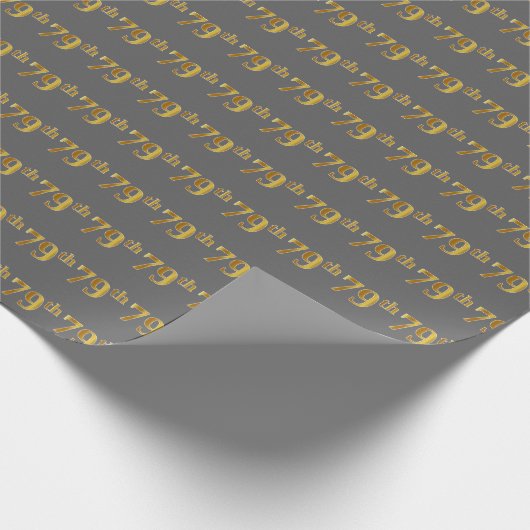 Papier Cadeau Gray, Faux Gold 79e (Soixante-dix-neuvième) (Coin)