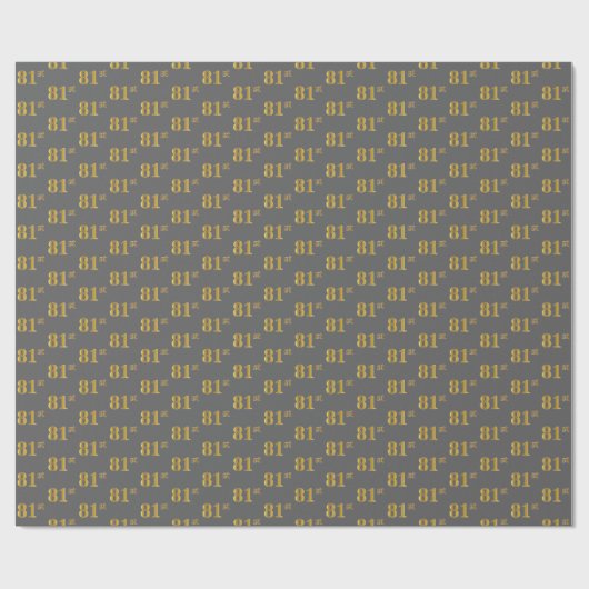 Papier Cadeau Gray, Faux Gold 81e (Quatre-vingt-unième) (Plat)