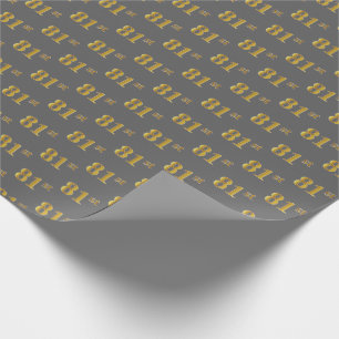 Papier Cadeau Gray, Faux Gold 81e (Quatre-vingt-unième)