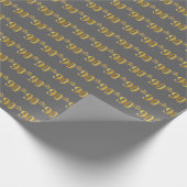 Papier Cadeau Gray, Faux Gold 90e (Ninetieth) (Coin)