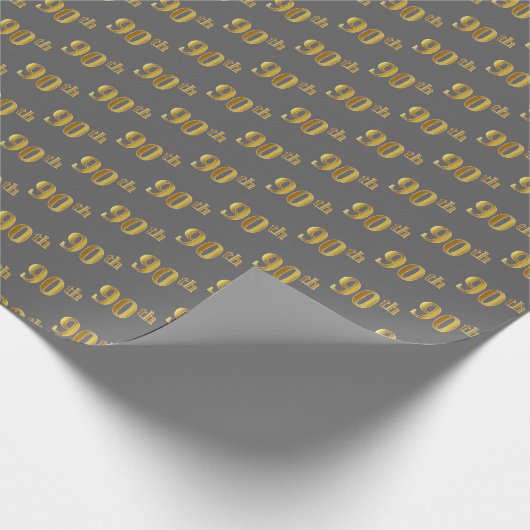 Papier Cadeau Gray, Faux Gold 90e (Ninetieth) (Coin)